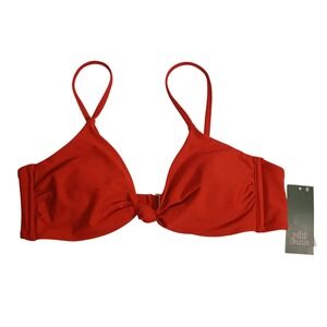 Wild Fable Red Knot Bikini‎ Top Womens L (12-14) Padded Swim Top